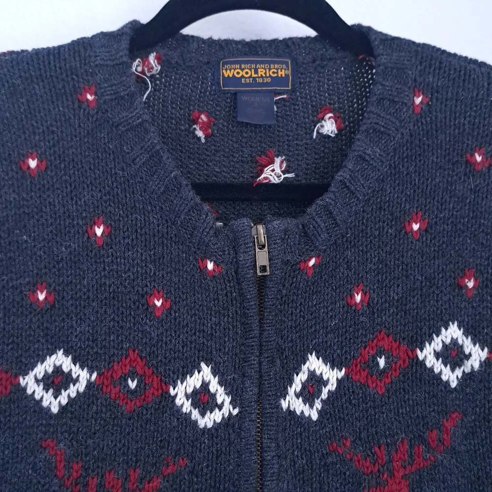 Woolrich Fair Isle Full Zip Cardigan - Picture 2 of 6